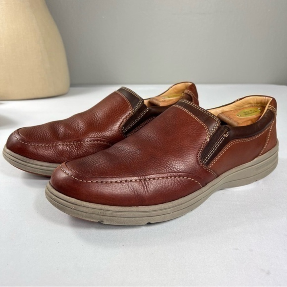 JOHNSTON & MURPHY Sheepskin Loafers Brown Leather Men Size 11.5M